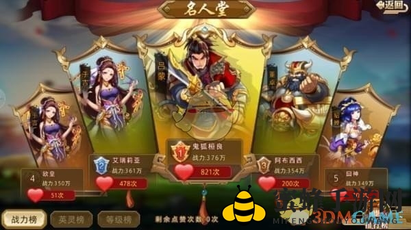 《全民英杰传》名人堂玩法介绍