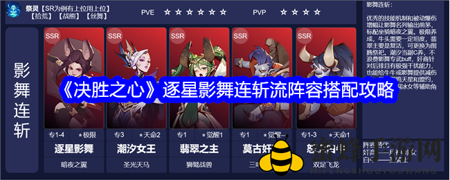 《决胜之心》逐星影舞连斩流阵容搭配攻略